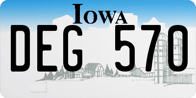 IA license plate DEG570