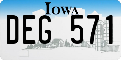 IA license plate DEG571