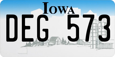 IA license plate DEG573