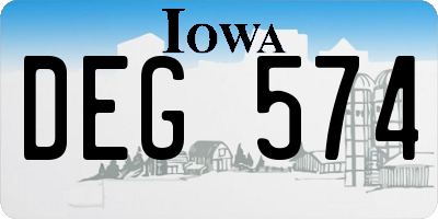 IA license plate DEG574