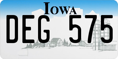 IA license plate DEG575