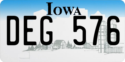 IA license plate DEG576