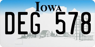 IA license plate DEG578