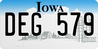 IA license plate DEG579