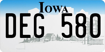 IA license plate DEG580