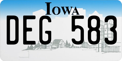 IA license plate DEG583