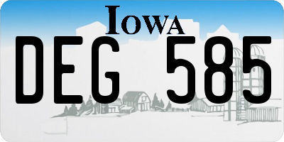 IA license plate DEG585