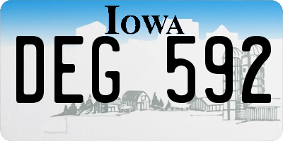IA license plate DEG592
