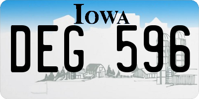 IA license plate DEG596