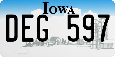 IA license plate DEG597
