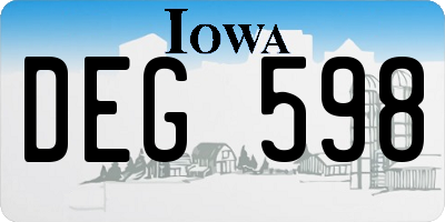 IA license plate DEG598