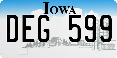 IA license plate DEG599