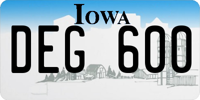 IA license plate DEG600