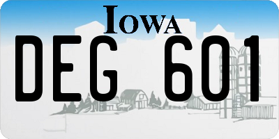 IA license plate DEG601