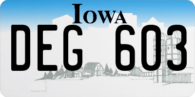 IA license plate DEG603