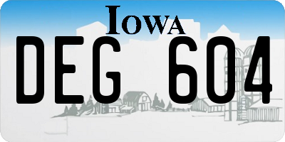 IA license plate DEG604
