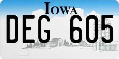 IA license plate DEG605