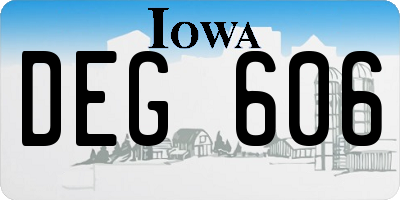 IA license plate DEG606