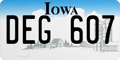 IA license plate DEG607