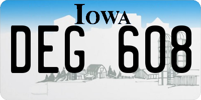 IA license plate DEG608