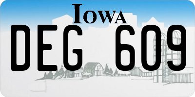 IA license plate DEG609
