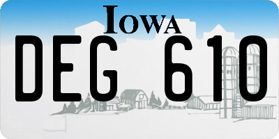 IA license plate DEG610