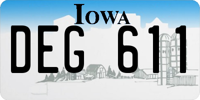 IA license plate DEG611