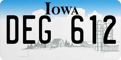 IA license plate DEG612