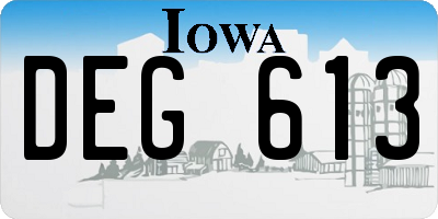 IA license plate DEG613