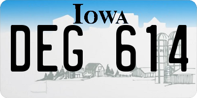 IA license plate DEG614