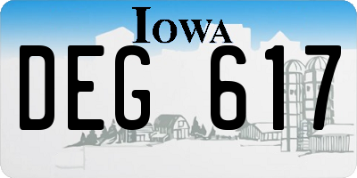 IA license plate DEG617