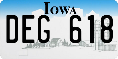 IA license plate DEG618