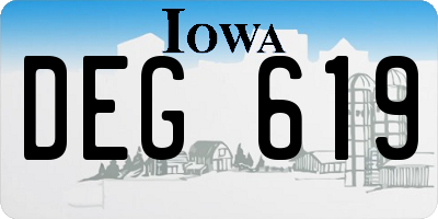 IA license plate DEG619