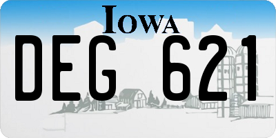 IA license plate DEG621