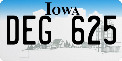IA license plate DEG625