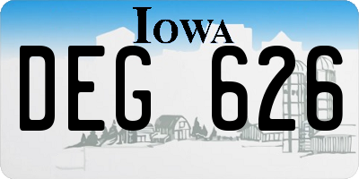 IA license plate DEG626