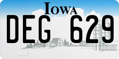 IA license plate DEG629