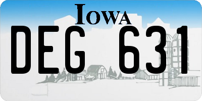IA license plate DEG631