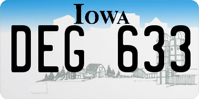 IA license plate DEG633