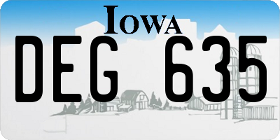 IA license plate DEG635