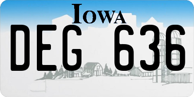 IA license plate DEG636