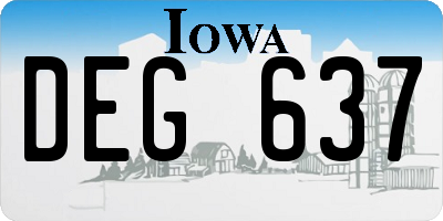 IA license plate DEG637