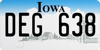 IA license plate DEG638