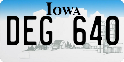 IA license plate DEG640