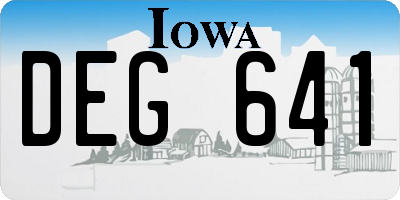 IA license plate DEG641