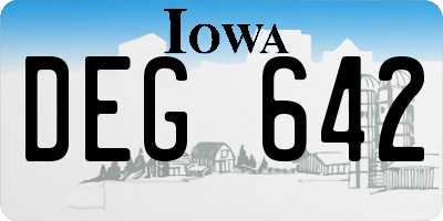IA license plate DEG642