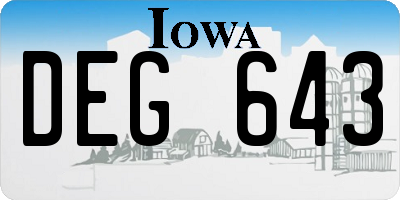 IA license plate DEG643