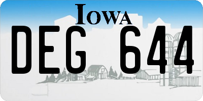 IA license plate DEG644