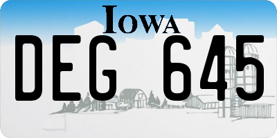 IA license plate DEG645
