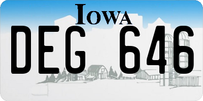 IA license plate DEG646